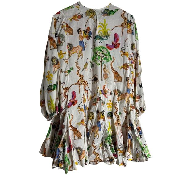 Rhode Ella Jungle Print Boho Long Sleeve A-Line Mini Dress Size XS - Picture 13 of 15